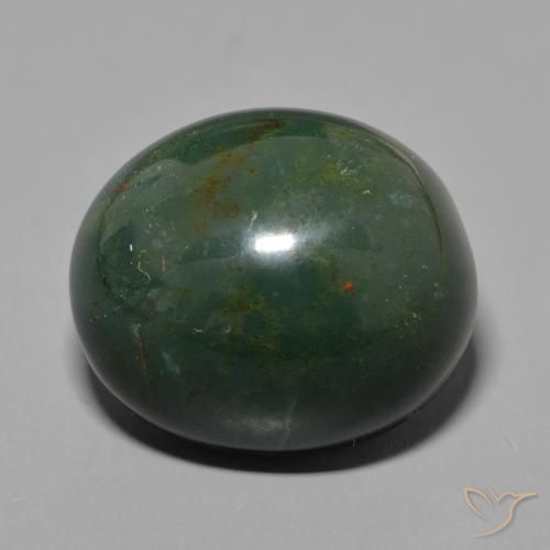 40.68ct Natürlicher Erdiges Grün Blutstein, Oval, Lichtundurchlässig
