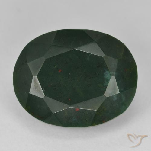21.50ct Natürlicher Vielfarbig-grün Blutstein, Oval, Lichtundurchlässig