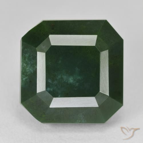 18.72ct Natürlicher dunkelgrün Blutstein, Smaragdschliff, Lichtundurchlässig
