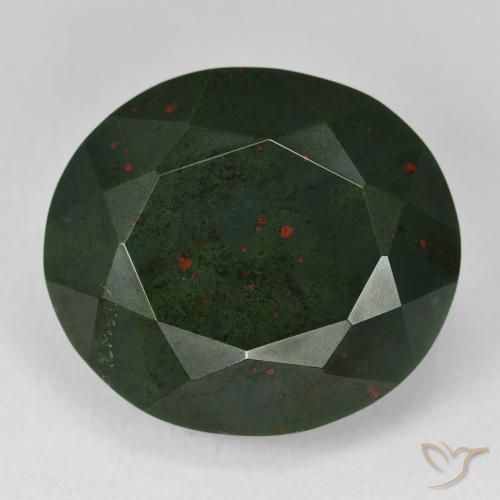 23.63ct Natürlicher Waldgrün Blutstein, Oval, Lichtundurchlässig