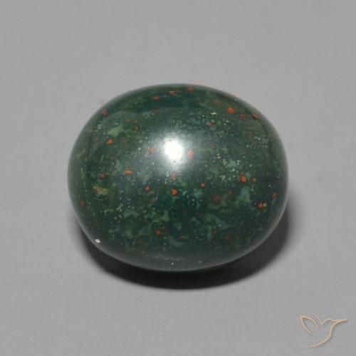 6.07ct Natürlicher Vielfarbig-grün Blutstein, Oval, Lichtundurchlässig