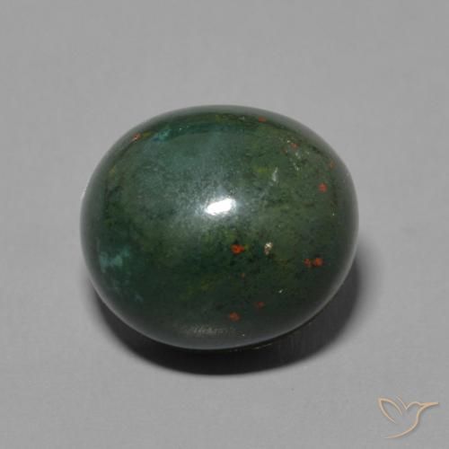 6.59ct Natürlicher Grün und Rot Blutstein, Oval, Lichtundurchlässig
