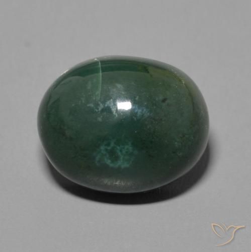 6.71ct Natürlicher Erdiges Grün Blutstein, Oval, Lichtundurchlässig