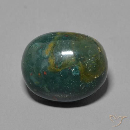 4.64ct Natürlicher dunkelgrün Blutstein, Oval, Lichtundurchlässig