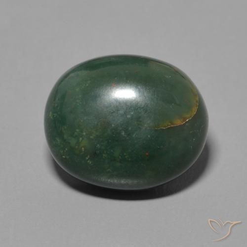 5.96ct Natürlicher Mittelgrün Blutstein, Oval, Lichtundurchlässig