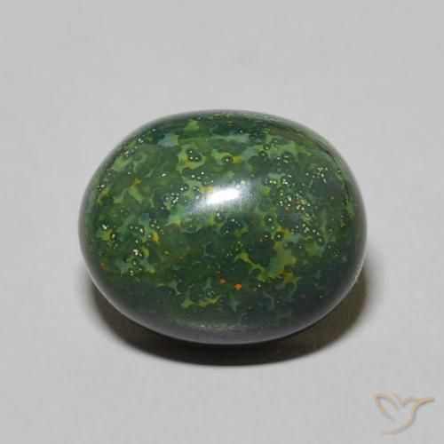 4.93ct Natürlicher tiefgrün Blutstein, Oval, Lichtundurchlässig