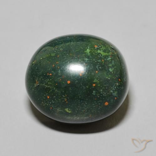 11.19ct Natürlicher Mittelgrün Blutstein, Oval, Lichtundurchlässig