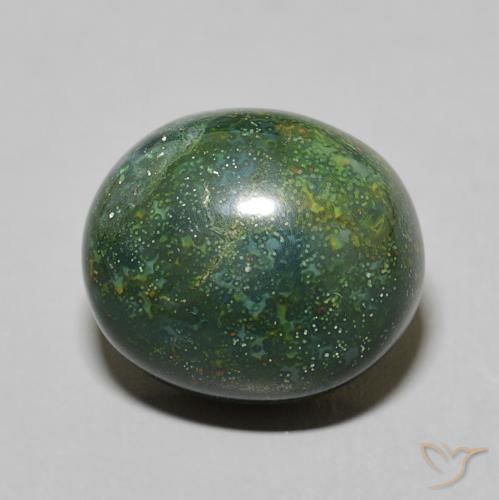 8.18ct Natürlicher tiefgrün Blutstein, Oval, Lichtundurchlässig