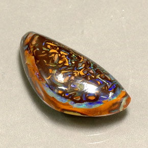 10,16 ctw natürlicher mehrfarbiger Boulder-Opal, Fantasieschliff, Lichtundurchlässig