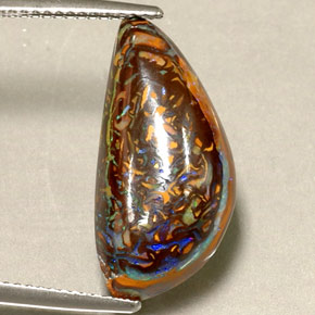 10,16 ctw natürlicher mehrfarbiger Boulder-Opal, Fantasieschliff, Lichtundurchlässig