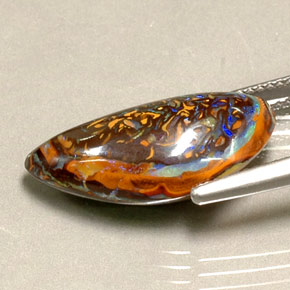 10,16 ctw natürlicher mehrfarbiger Boulder-Opal, Fantasieschliff, Lichtundurchlässig