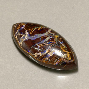 12,35 ctw natürlicher mehrfarbiger Boulder-Opal, Marquise, Lichtundurchlässig