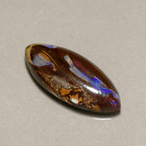6,17 ctw natürlicher mehrfarbiger Boulder-Opal, Marquise, Lichtundurchlässig
