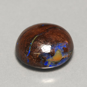 3,11 ctw natürlicher mehrfarbiger Boulder-Opal, Rundschliff, Lichtundurchlässig