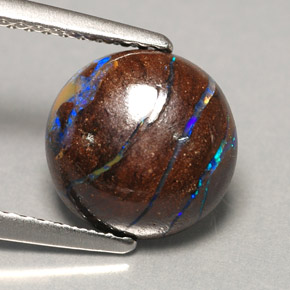 3,11 ctw natürlicher mehrfarbiger Boulder-Opal, Rundschliff, Lichtundurchlässig