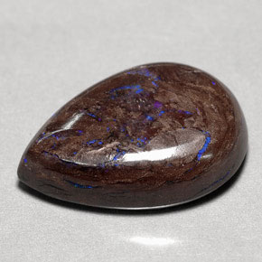 14,97 ctw natürlicher mehrfarbiger Boulder-Opal, Birnenform, Lichtundurchlässig