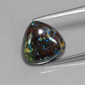 7,96 ctw natürlicher mehrfarbiger Boulder-Opal, Trillion, Lichtundurchlässig