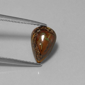 1,88 ctw natürlicher mehrfarbiger Boulder-Opal, Birnenform, Lichtundurchlässig
