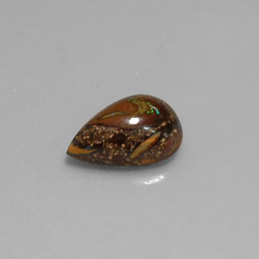 1,88 ctw natürlicher mehrfarbiger Boulder-Opal, Birnenform, Lichtundurchlässig