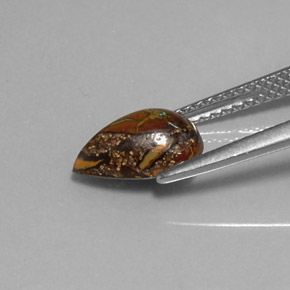 1,88 ctw natürlicher mehrfarbiger Boulder-Opal, Birnenform, Lichtundurchlässig