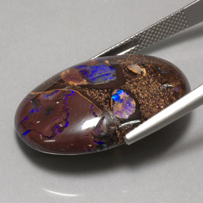9,17 ctw natürlicher Mehrfarbig Boulderopal, Oval Schliff, Lichtundurchlässig