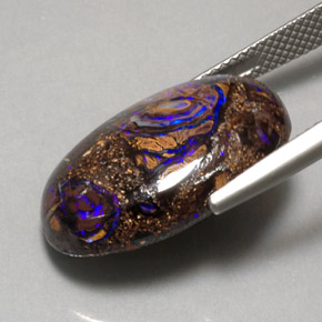 9,17 ctw natürlicher Mehrfarbig Boulderopal, Oval Schliff, Lichtundurchlässig