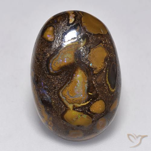 9,17 ctw natürlicher Mehrfarbig Boulderopal, Oval, Lichtundurchlässig