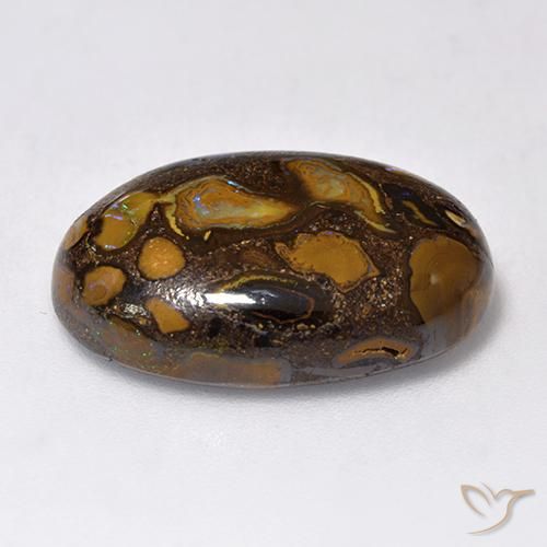 9,17 ctw natürlicher Mehrfarbig Boulderopal, Oval, Lichtundurchlässig