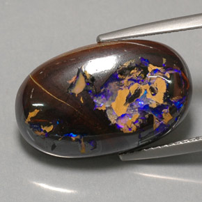 14,18 ctw natürlicher mehrfarbiger Boulder-Opal, Oval Schliff, Lichtundurchlässig