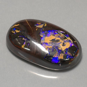 14,18 ctw natürlicher mehrfarbiger Boulder-Opal, Oval Schliff, Lichtundurchlässig