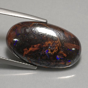 12,97 ctw natürlicher mehrfarbiger Boulder-Opal, Oval Schliff, Lichtundurchlässig