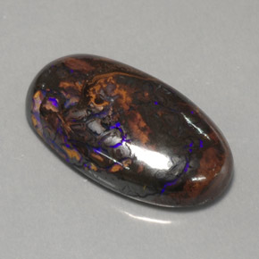12,97 ctw natürlicher mehrfarbiger Boulder-Opal, Oval Schliff, Lichtundurchlässig