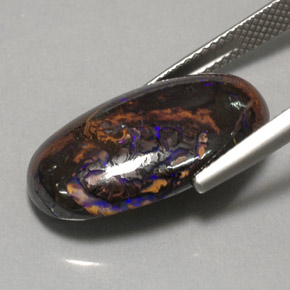 12,97 ctw natürlicher mehrfarbiger Boulder-Opal, Oval Schliff, Lichtundurchlässig