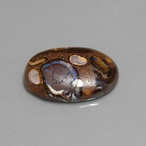 9,28 ctw natürlicher mehrfarbiger Boulder-Opal, Oval Schliff, Lichtundurchlässig