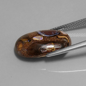 9,28 ctw natürlicher mehrfarbiger Boulder-Opal, Oval Schliff, Lichtundurchlässig