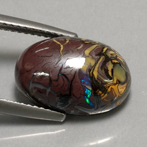 9,17 ctw natürlicher Mehrfarbig Boulderopal, Oval Schliff, Lichtundurchlässig