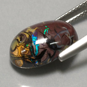 9,17 ctw natürlicher Mehrfarbig Boulderopal, Oval Schliff, Lichtundurchlässig