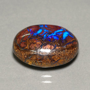 9,17 ctw natürlicher Mehrfarbig Boulderopal, Oval Schliff, Lichtundurchlässig
