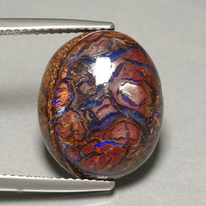 9,17 ctw natürlicher Mehrfarbig Boulderopal, Oval Schliff, Lichtundurchlässig