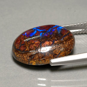9,17 ctw natürlicher Mehrfarbig Boulderopal, Oval Schliff, Lichtundurchlässig