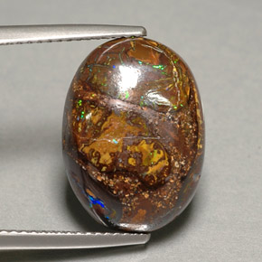 9,17 ctw natürlicher Mehrfarbig Boulderopal, Oval Schliff, Lichtundurchlässig