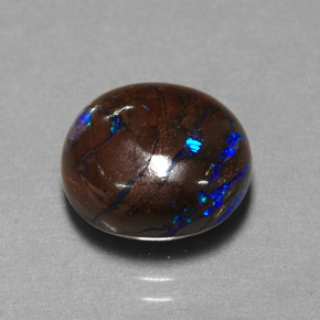 5,30 ctw natürlicher mehrfarbiger Boulder-Opal, Oval Schliff, Lichtundurchlässig