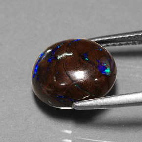 5,30 ctw natürlicher mehrfarbiger Boulder-Opal, Oval Schliff, Lichtundurchlässig