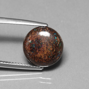 4,97 ctw natürlicher mehrfarbiger Boulder-Opal, Rundschliff, Lichtundurchlässig