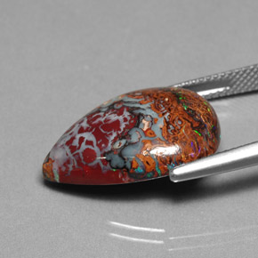 9,17 ctw natürlicher Mehrfarbig Boulderopal, Birnenform, Lichtundurchlässig