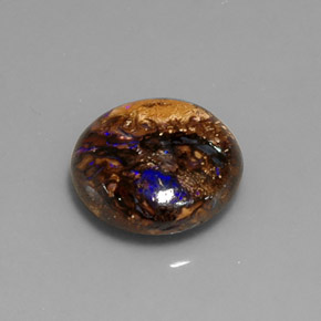7,07 ctw natürlicher mehrfarbiger Boulder-Opal, Rundschliff, Lichtundurchlässig