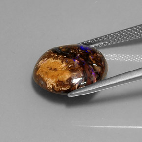 7,07 ctw natürlicher mehrfarbiger Boulder-Opal, Rundschliff, Lichtundurchlässig