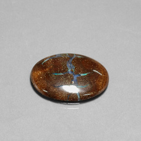 11,05 ctw natürlicher mehrfarbiger Boulder-Opal, Oval Schliff, Lichtundurchlässig