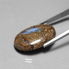 20,02 ctw natürlicher mehrfarbiger Boulder-Opal, Oval Schliff, Lichtundurchlässig