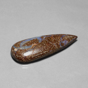 26,52 ctw natürlicher mehrfarbiger Boulder-Opal, Birnenform, Lichtundurchlässig